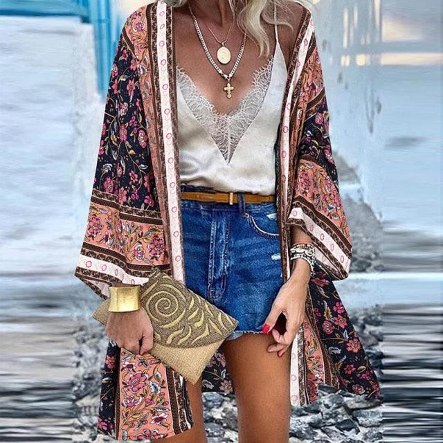 Chic Floral Kimono Kimonos - The Burner Shop