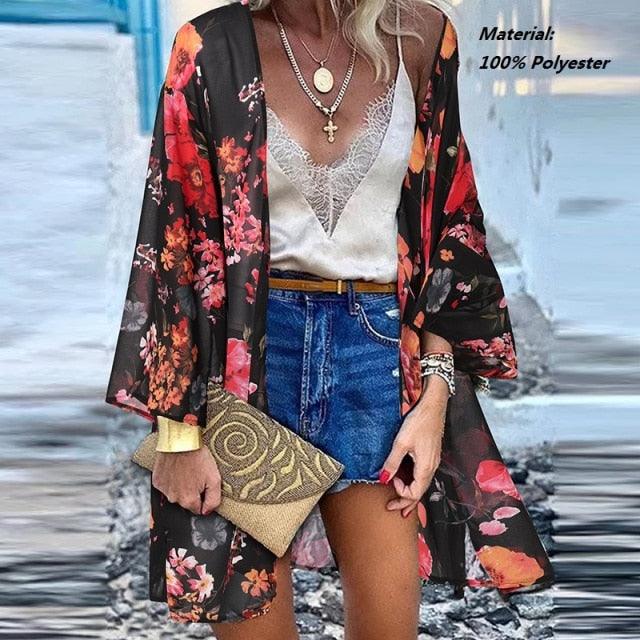 Chic Floral Kimono Kimonos - The Burner Shop