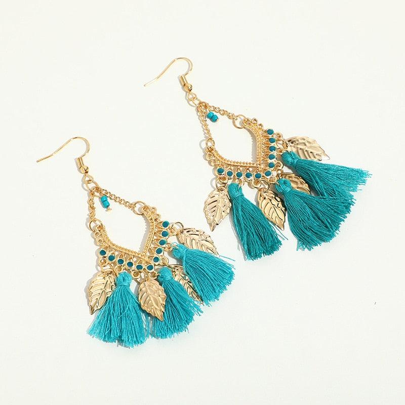Colorful Boho Tassel Earrings Earrings - The Burner Shop