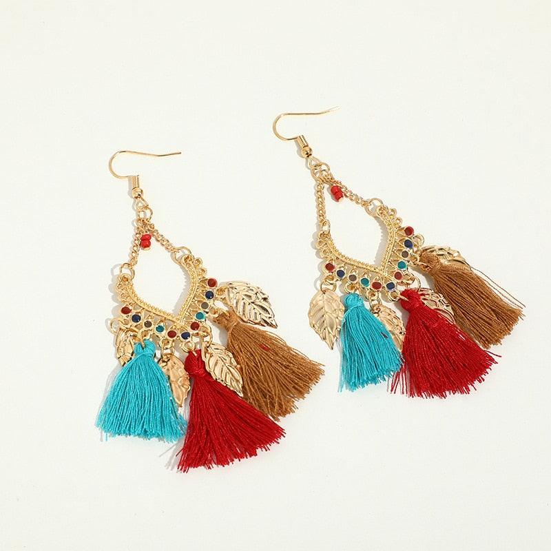 Colorful Boho Tassel Earrings Earrings - The Burner Shop