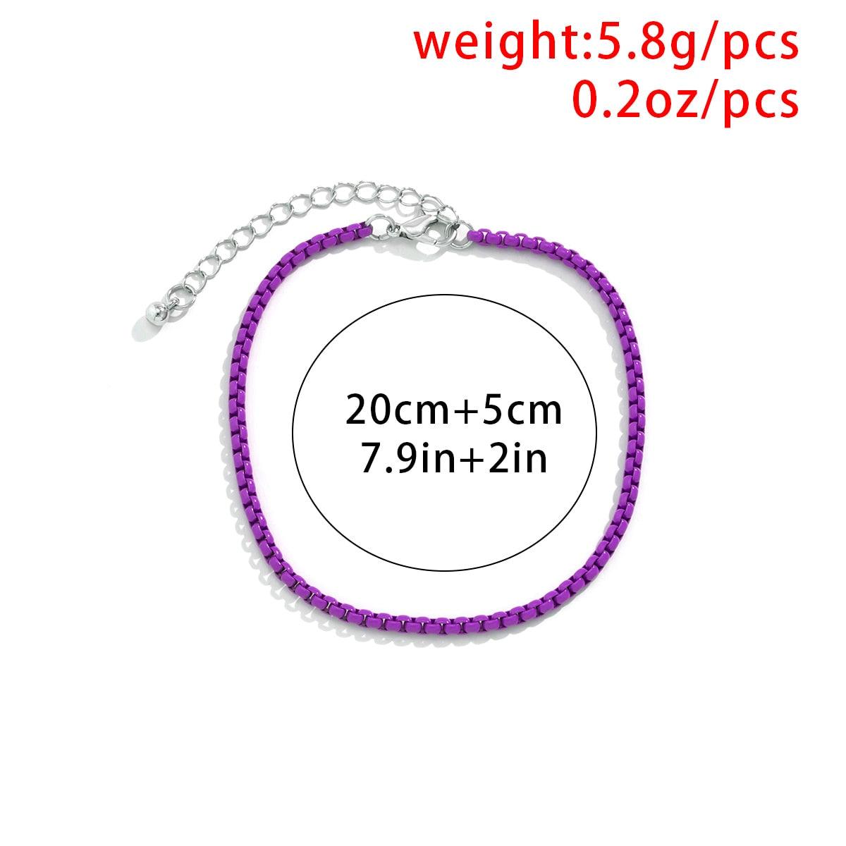 Colorful Iron Chain Anklet Bracelet Anklets - The Burner Shop