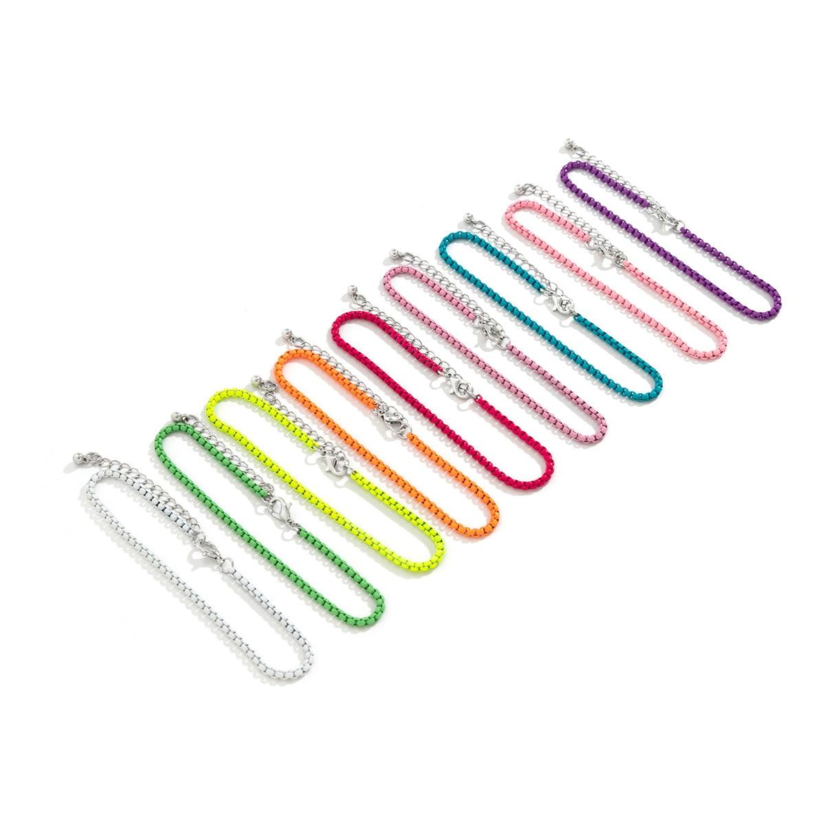 Colorful Iron Chain Anklet Bracelet Anklets - The Burner Shop