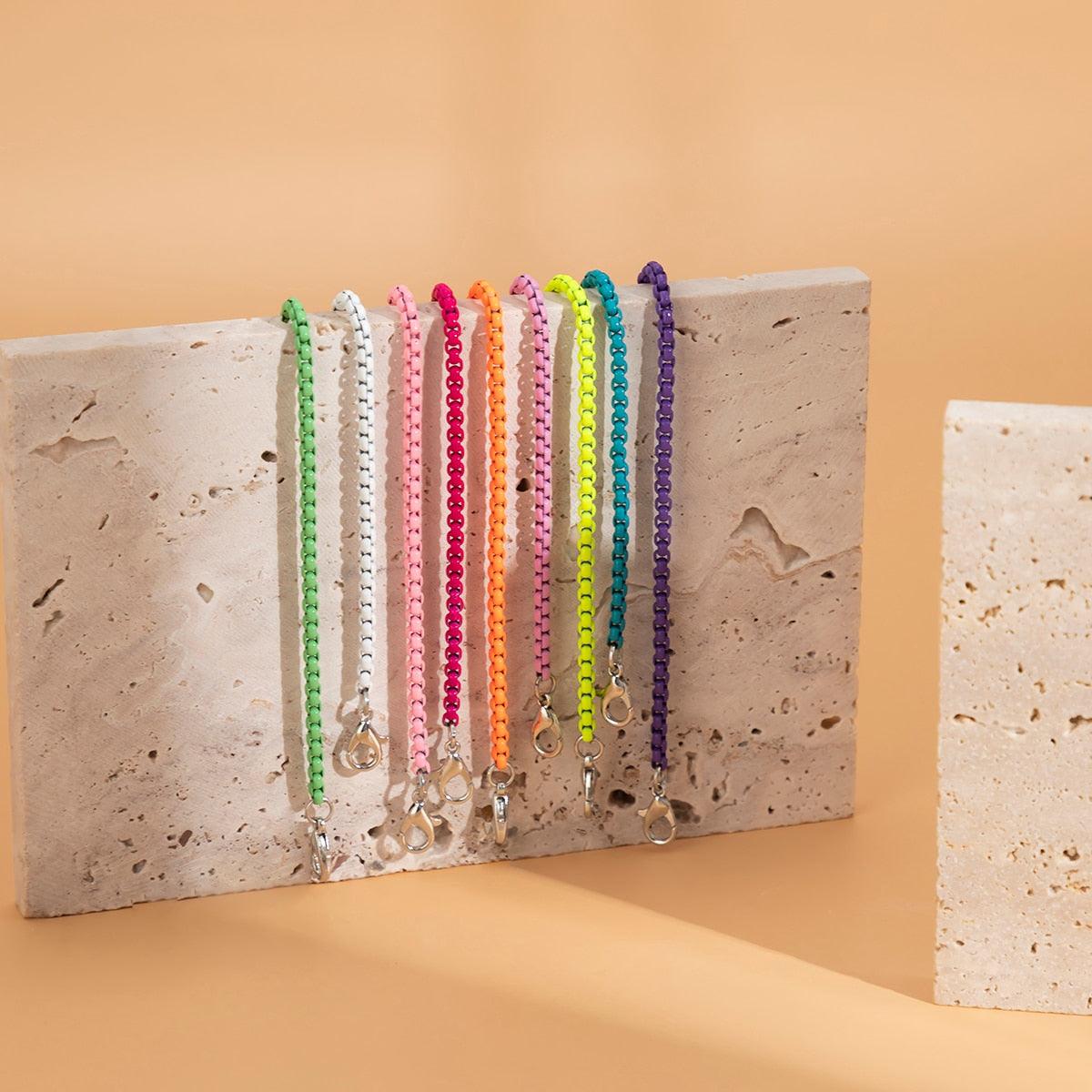 Colorful Iron Chain Anklet Bracelet Anklets - The Burner Shop