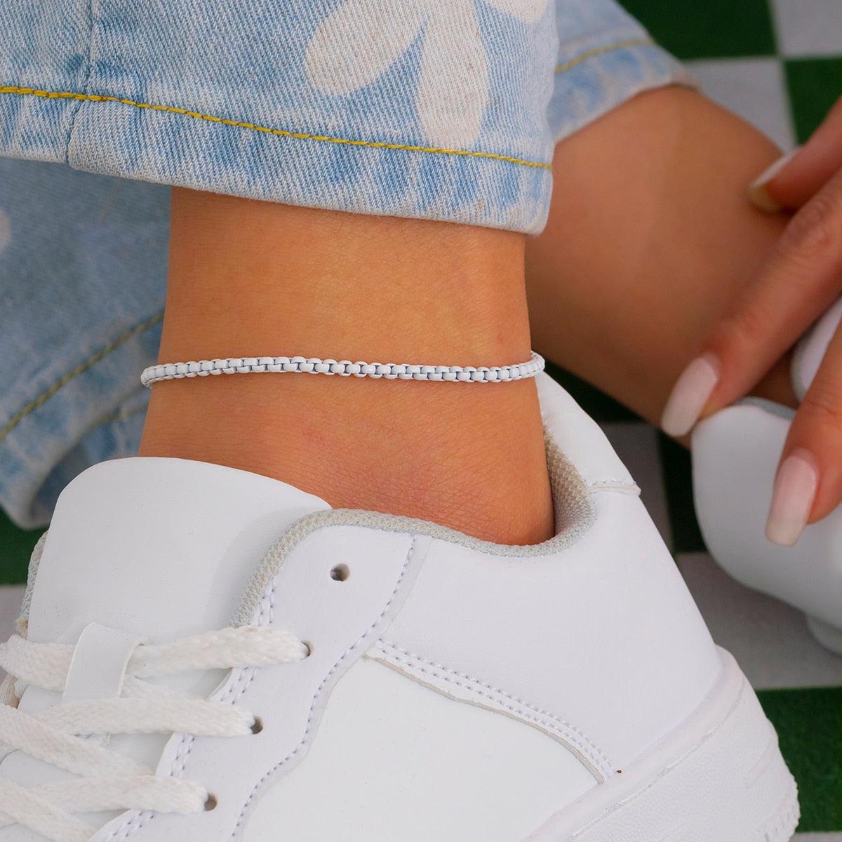 Colorful Iron Chain Anklet Bracelet Anklets - The Burner Shop
