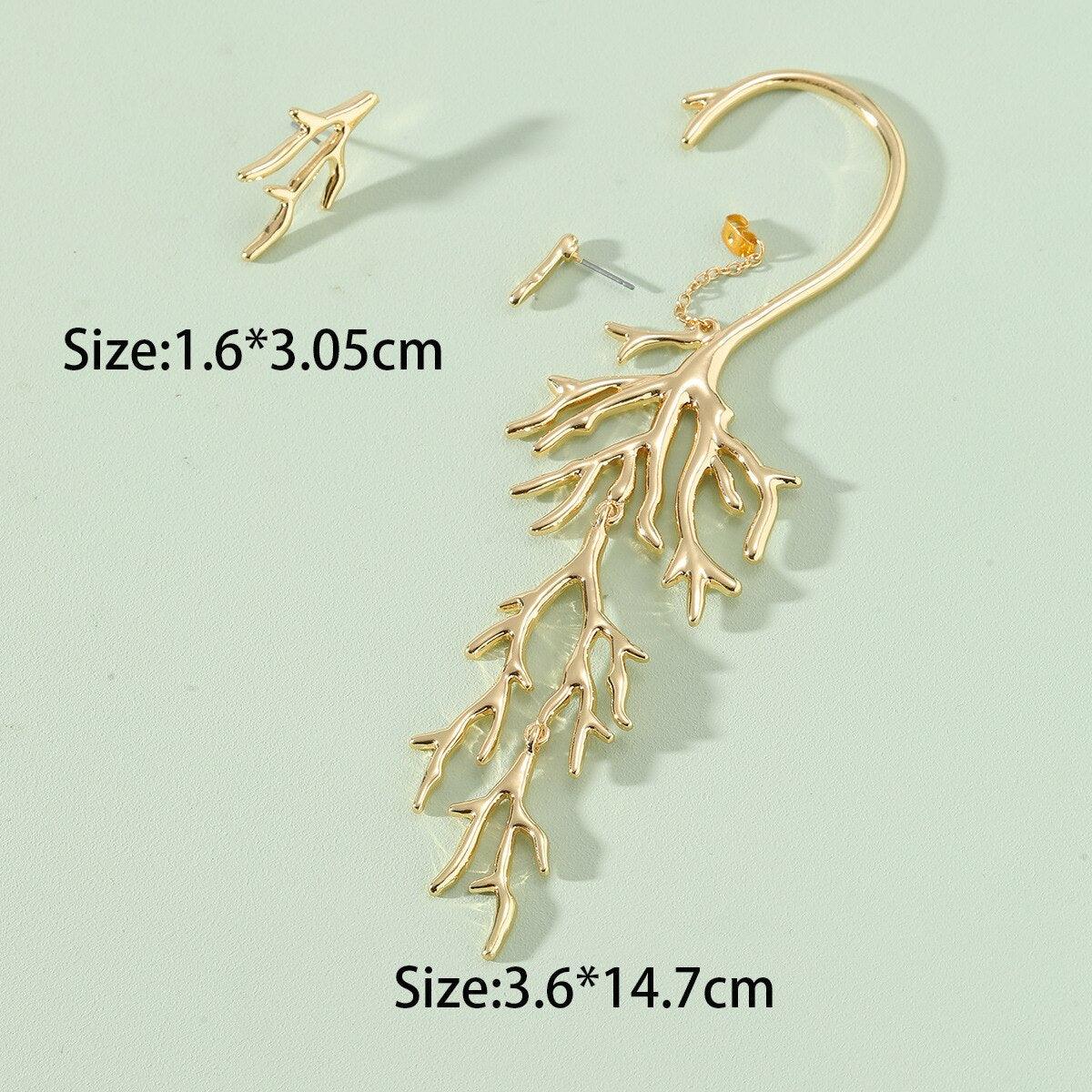 Coral Bohemian Ear Hook Earrings - The Burner Shop