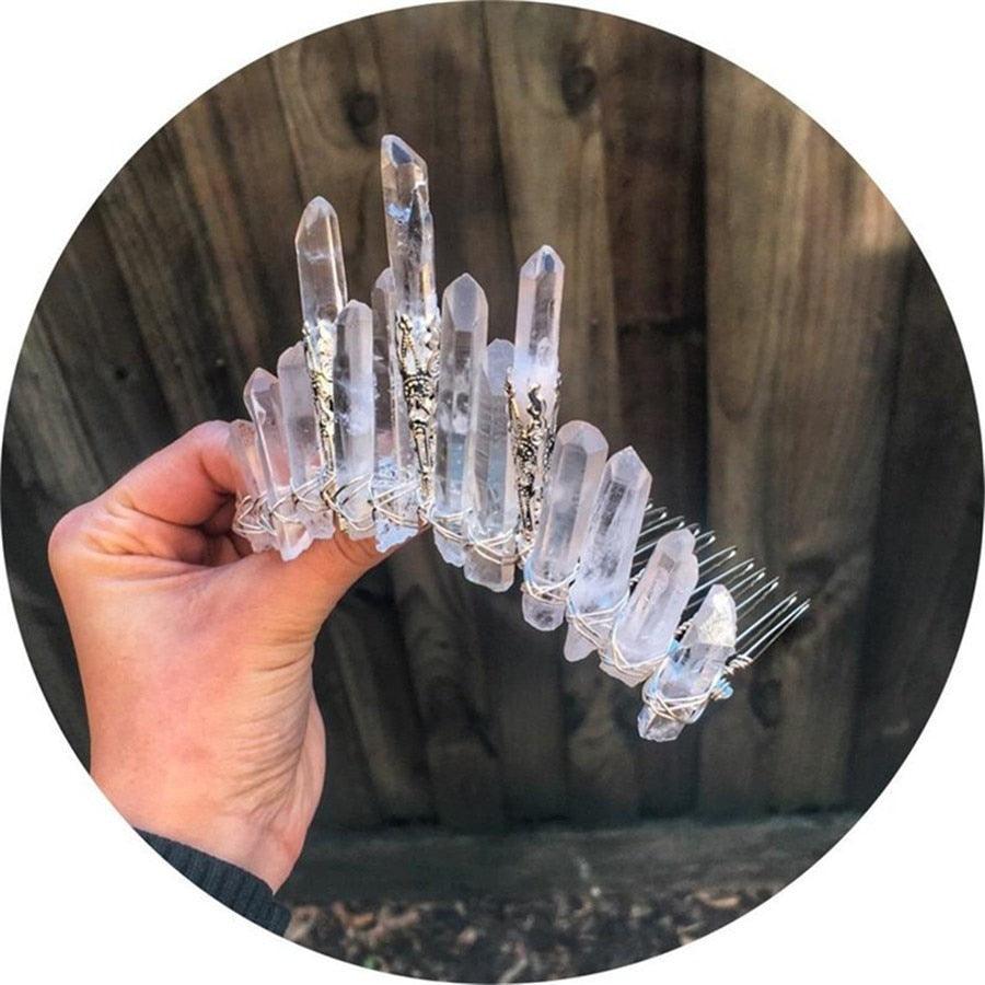 Crystal Spike Crown Headpiece Headbands - The Burner Shop