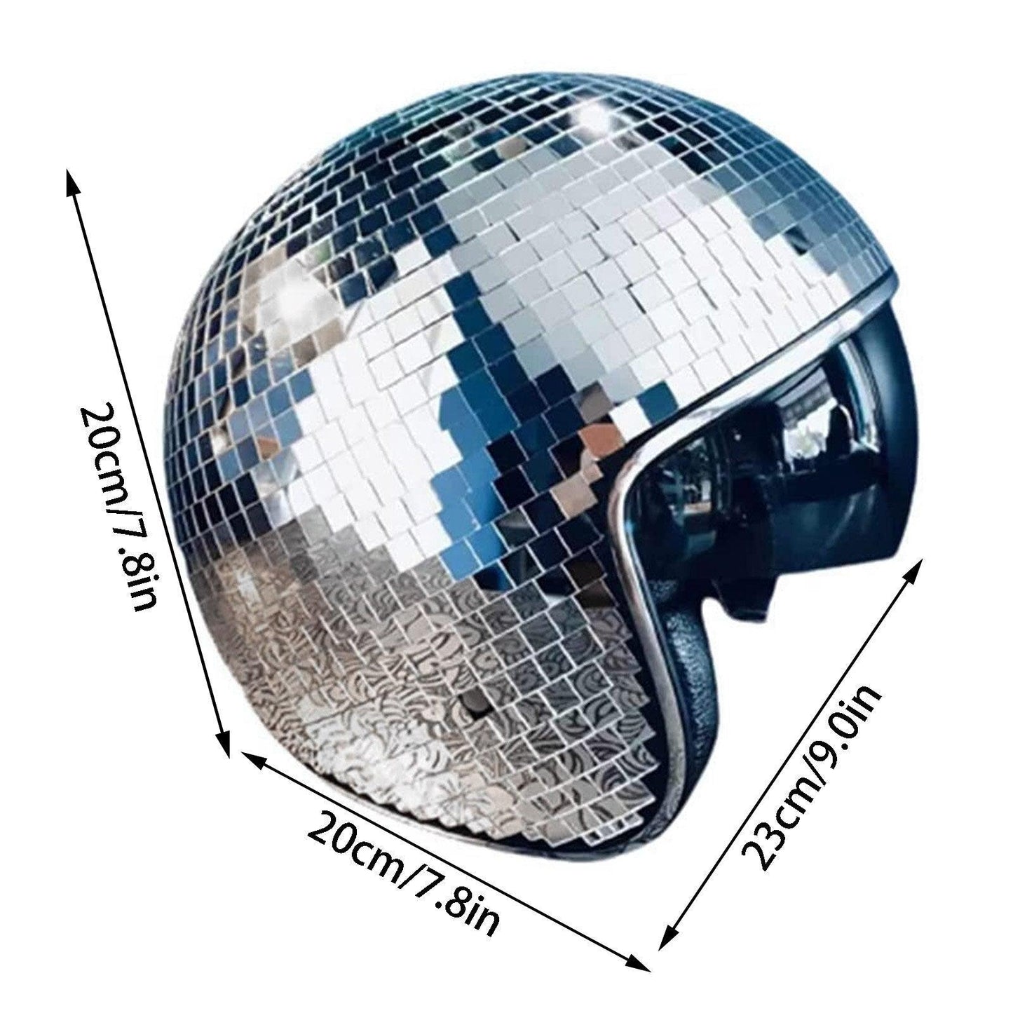 Disco Ball Helmet with Retractable Visor Hats - The Burner Shop