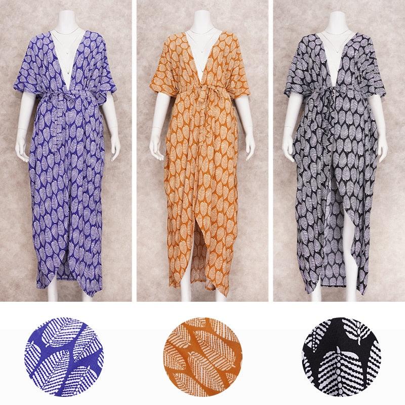 Embroidery Kaftan Boho Beach Tunic Kaftan - The Burner Shop