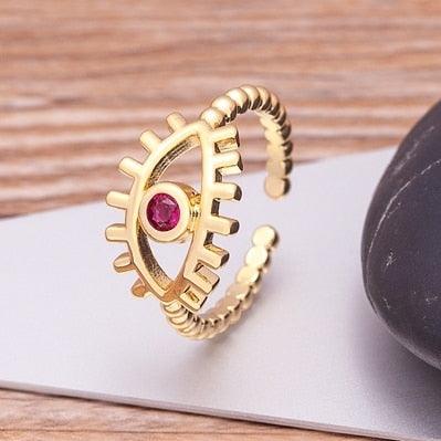 Evil Eye Rhinestone Ring Rings - The Burner Shop