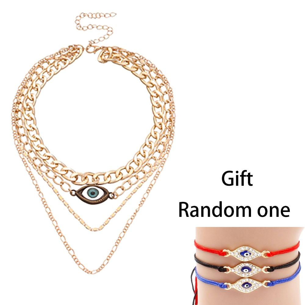Evil Eyes Multilayer Necklaces Necklaces - The Burner Shop