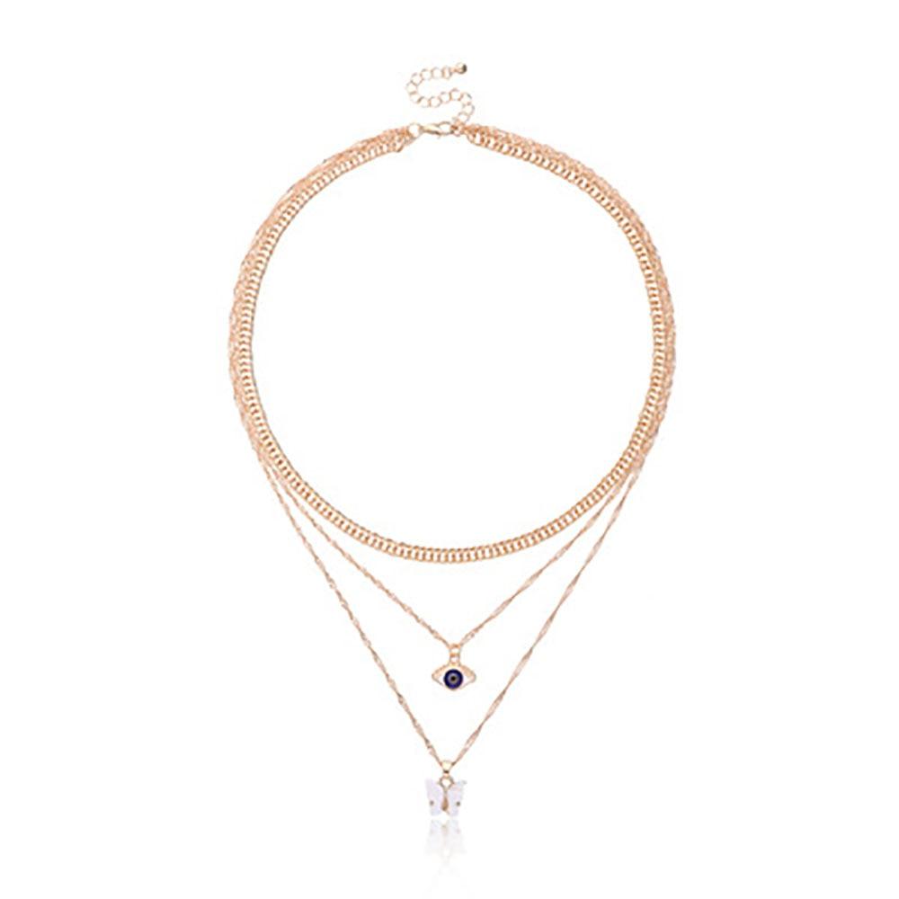 Evil Eyes Multilayer Necklaces Necklaces - The Burner Shop