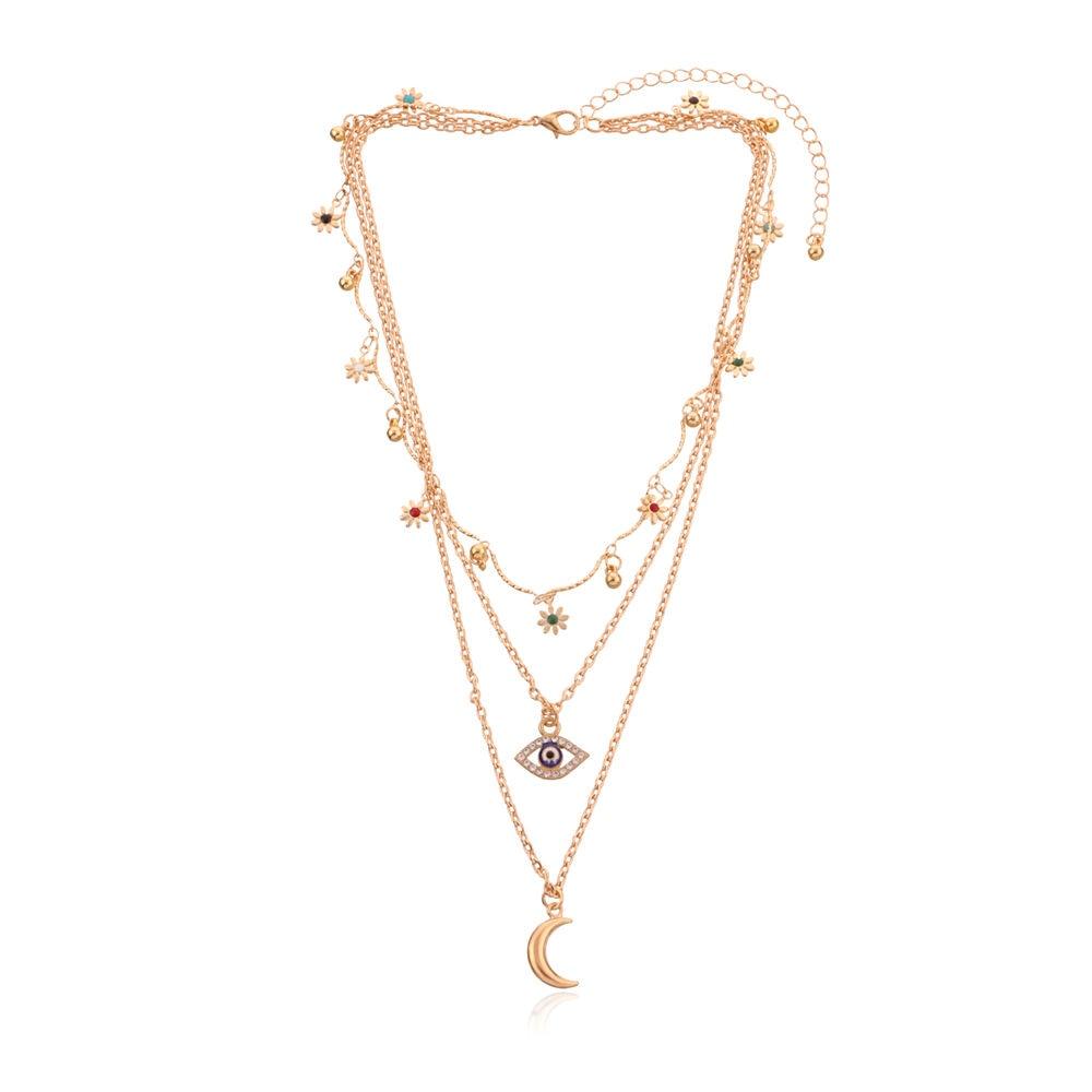 Evil Eyes Multilayer Necklaces Necklaces - The Burner Shop