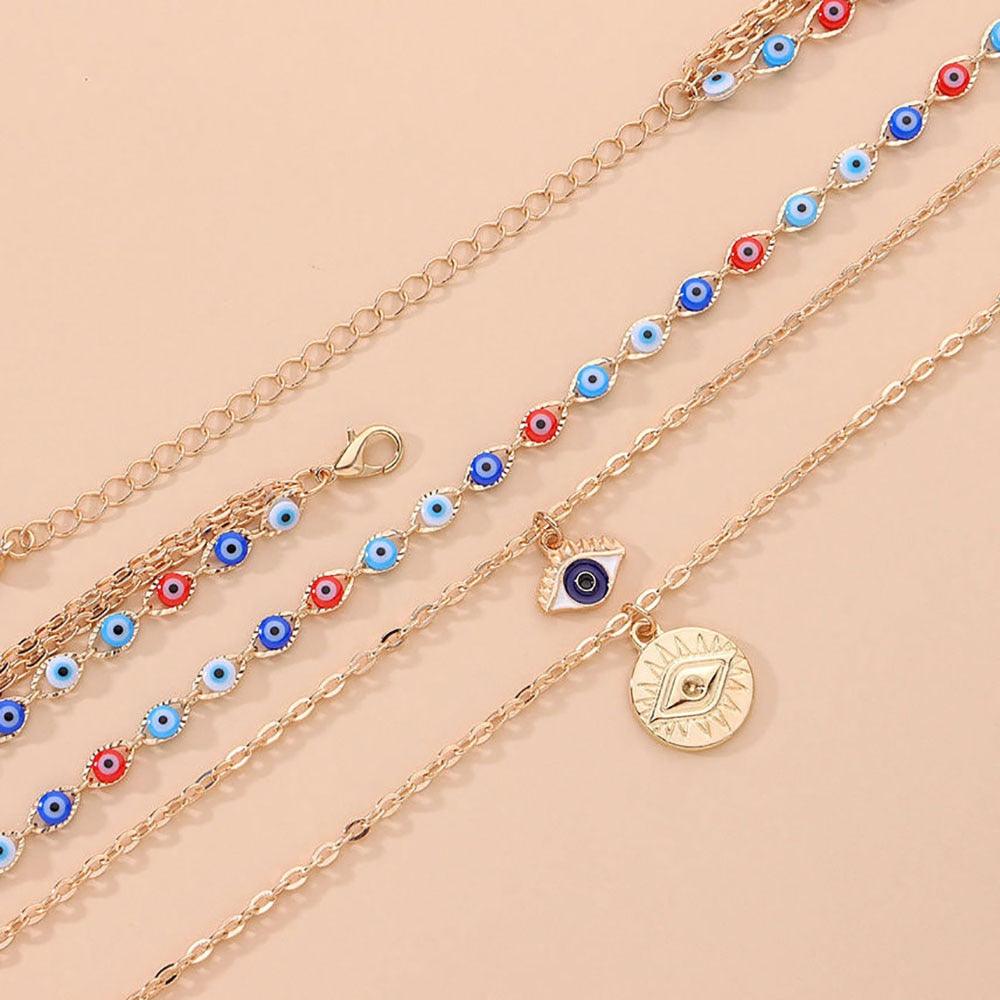 Evil Eyes Multilayer Necklaces Necklaces - The Burner Shop
