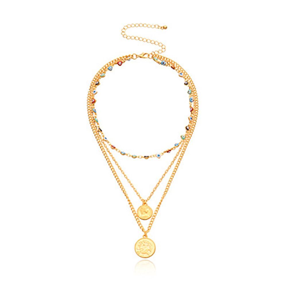 Evil Eyes Multilayer Necklaces Necklaces - The Burner Shop