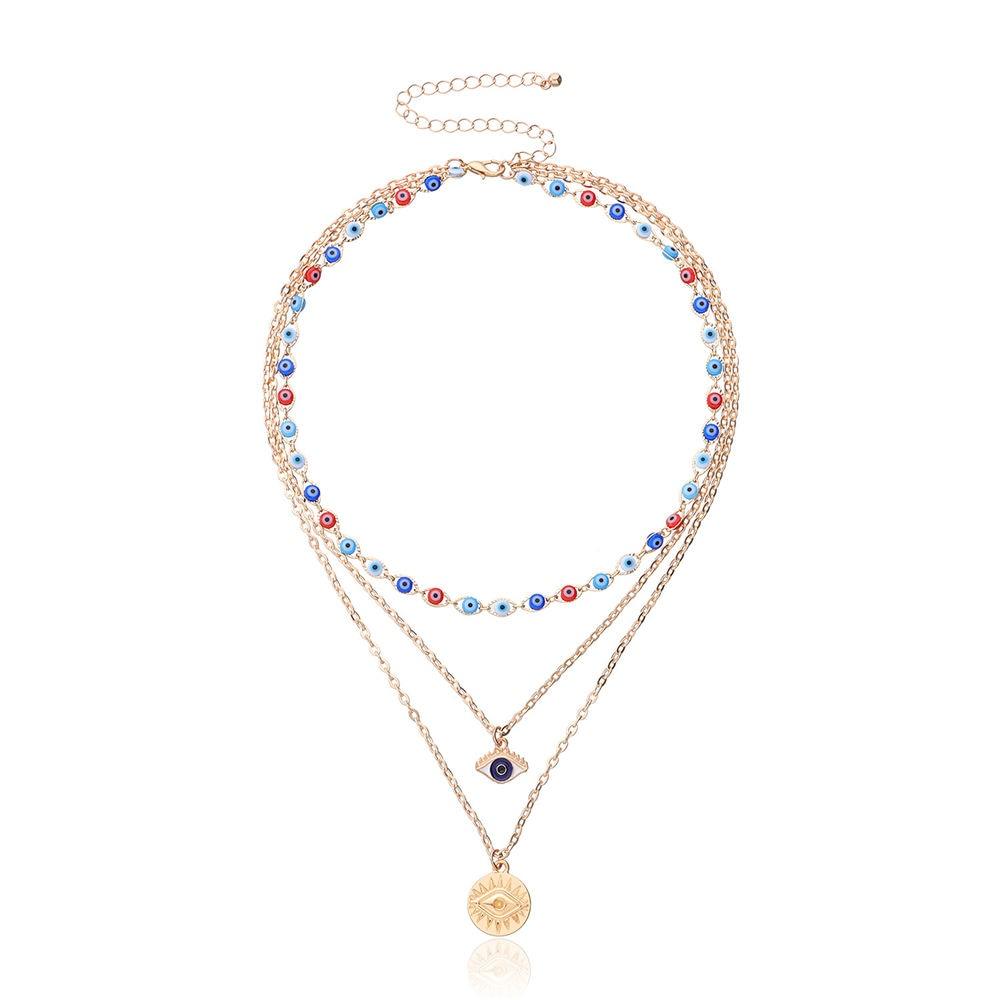 Evil Eyes Multilayer Necklaces Necklaces - The Burner Shop