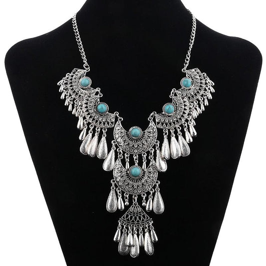 Femme Bijoux Bohemian Vintage Beads Drop Tassel Necklace Necklaces - The Burner Shop