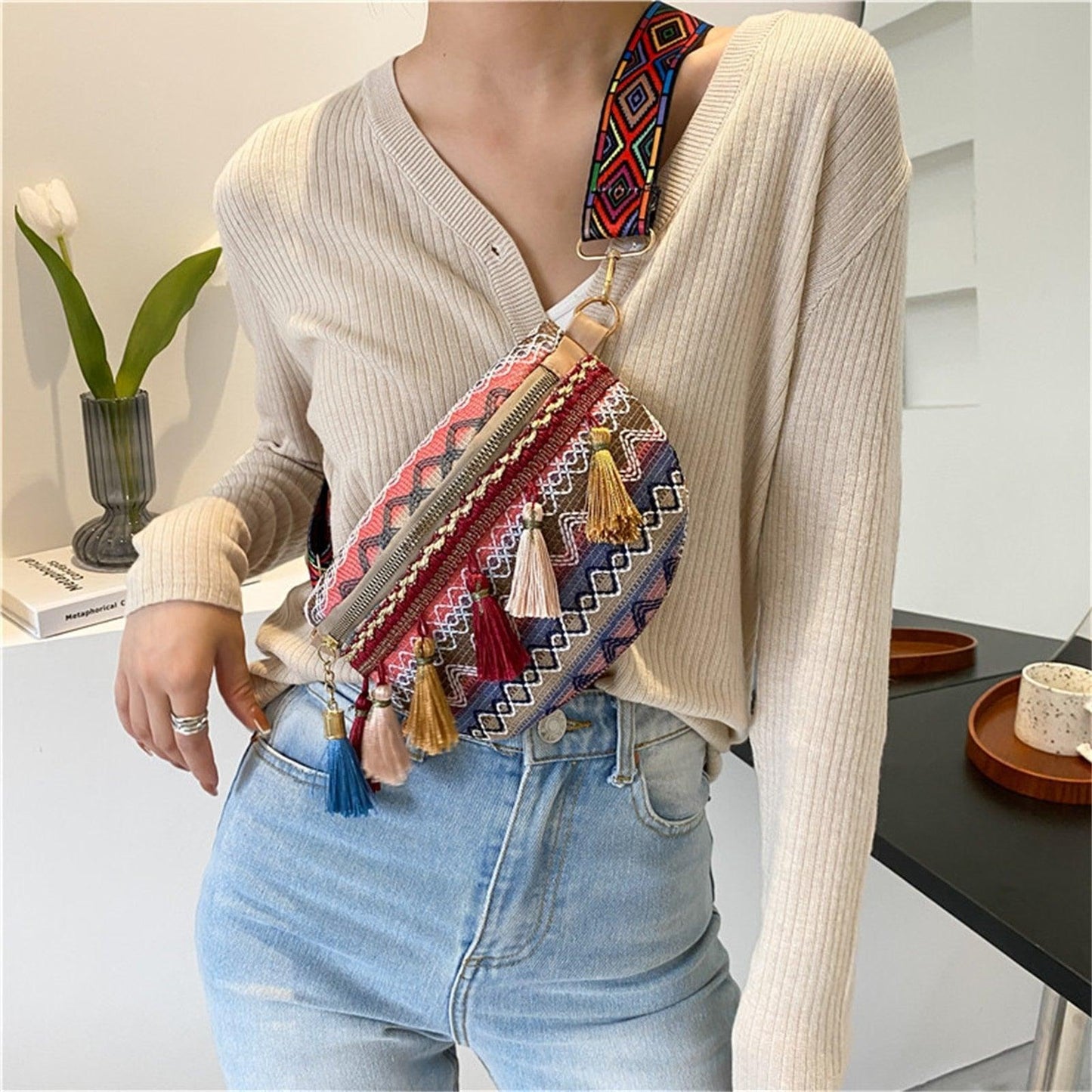 Folk Style Waist Bags bags - The Burner Shop