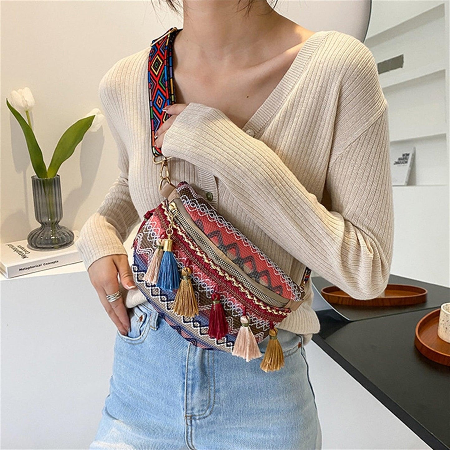 Folk Style Waist Bags bags - The Burner Shop