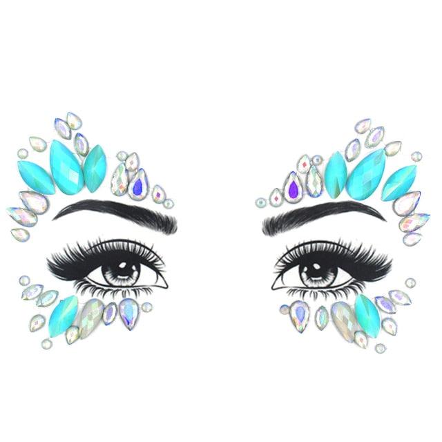 Glow in the dark Self-adhesive Rhinestone Face Stickers Face Tattoo - The Burner Shop