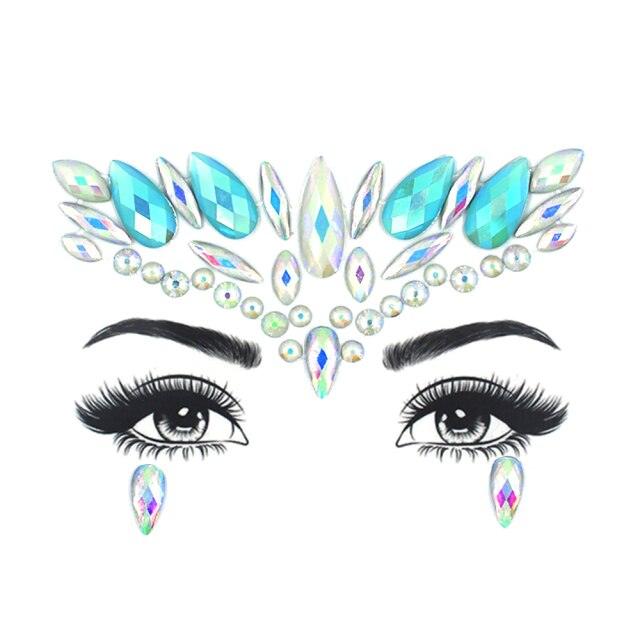 Glow in the dark Self-adhesive Rhinestone Face Stickers Face Tattoo - The Burner Shop