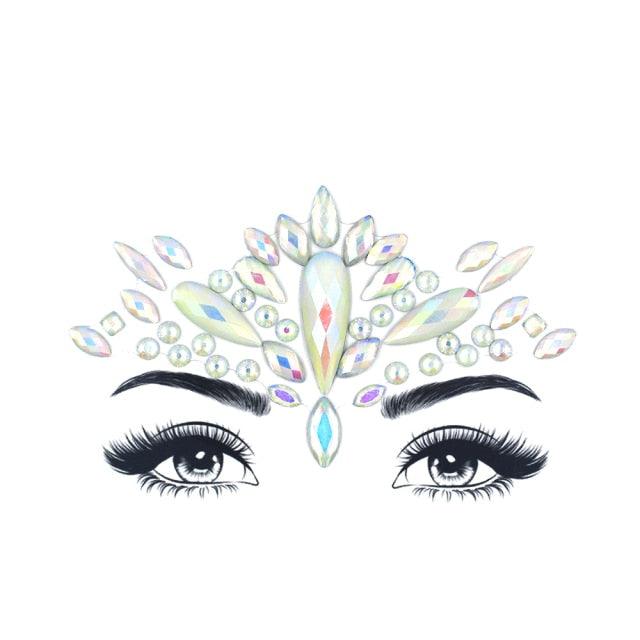 Glow in the dark Self-adhesive Rhinestone Face Stickers Face Tattoo - The Burner Shop