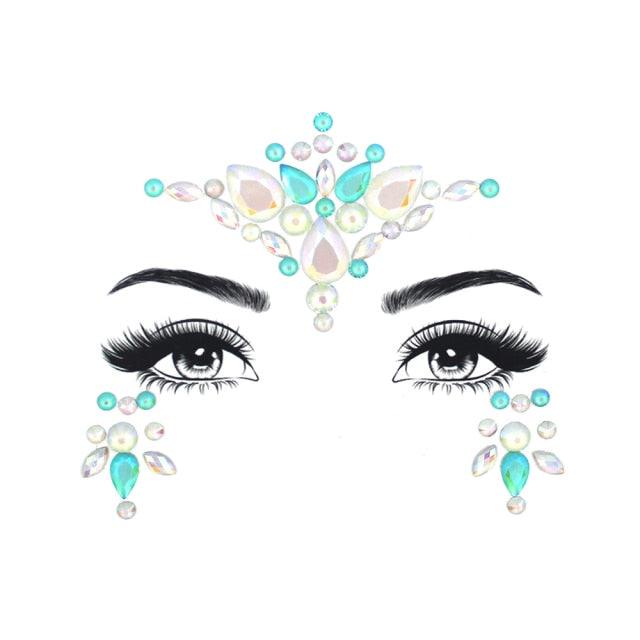 Glow in the dark Self-adhesive Rhinestone Face Stickers Face Tattoo - The Burner Shop