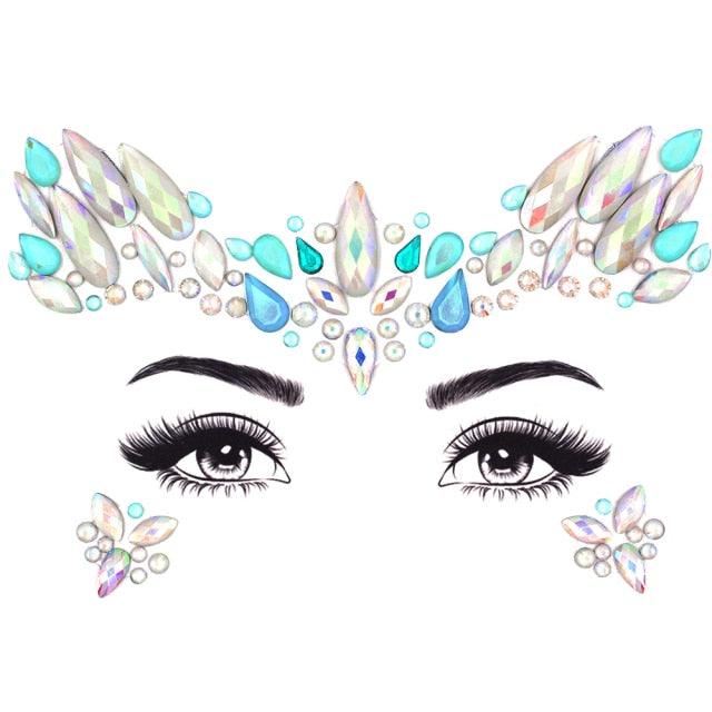 Glow in the dark Self-adhesive Rhinestone Face Stickers Face Tattoo - The Burner Shop