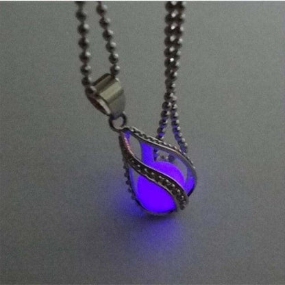 Glow In The Dark Silver Necklace Necklaces - The Burner Shop