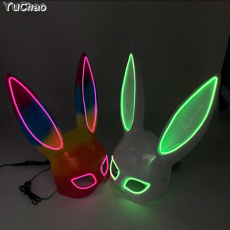 Glowing Bunny Wire Mask Face Masks - The Burner Shop