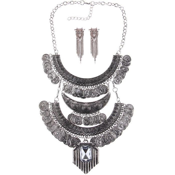Gold Coin Long Chain Tassel Necklace Necklaces - The Burner Shop