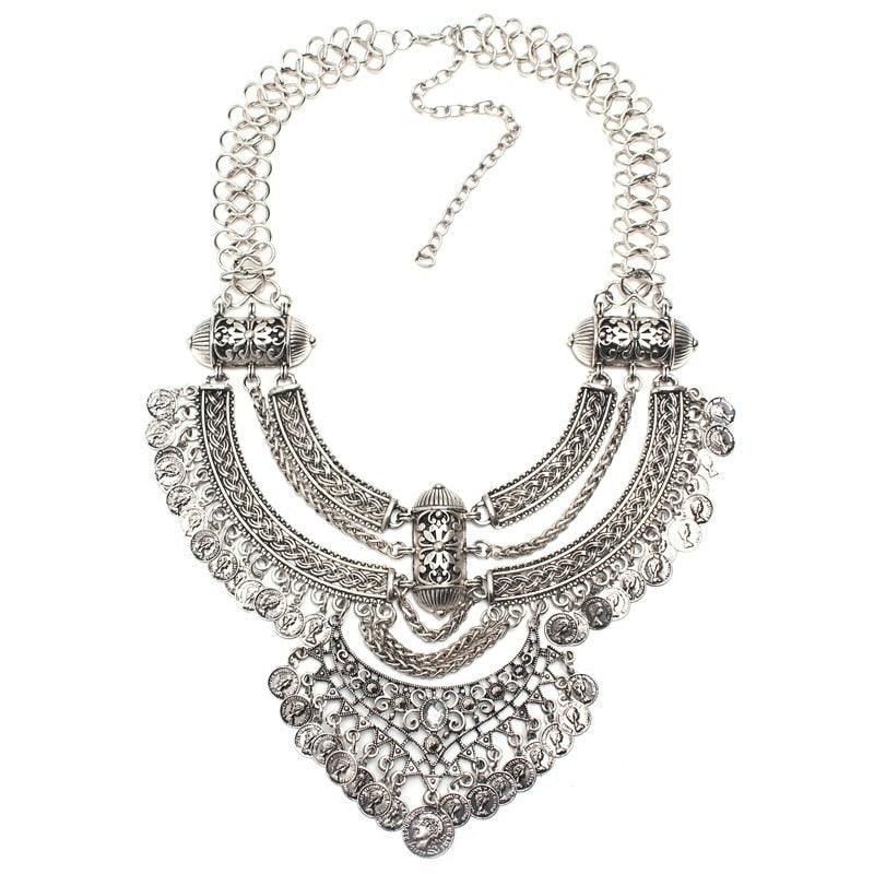 Gold Coin Long Chain Tassel Necklace Necklaces - The Burner Shop