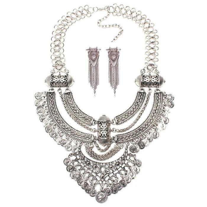 Gold Coin Long Chain Tassel Necklace Necklaces - The Burner Shop