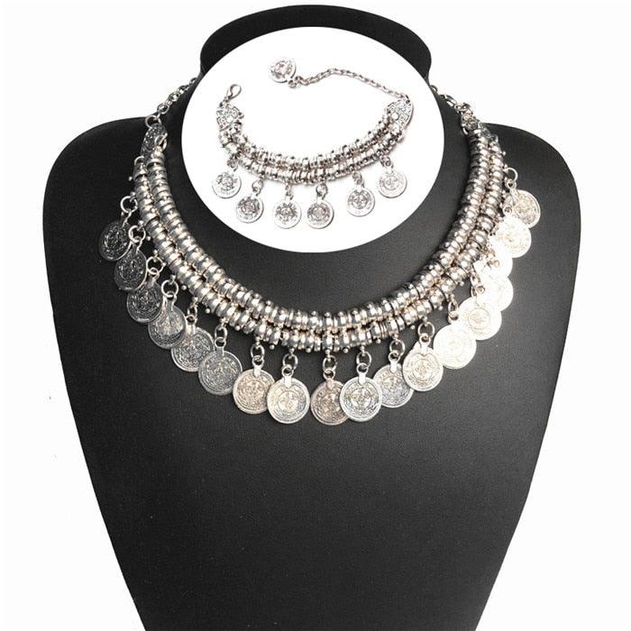 Gold Coin Long Chain Tassel Necklace Necklaces - The Burner Shop
