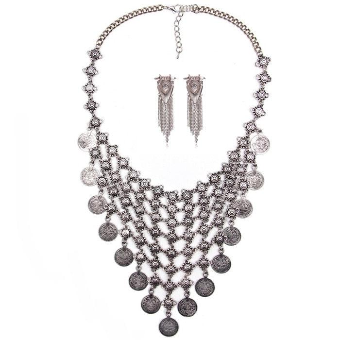 Gold Coin Long Chain Tassel Necklace Necklaces - The Burner Shop