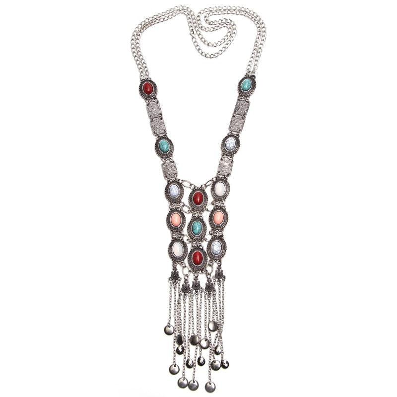 Gold Coin Long Chain Tassel Necklace Necklaces - The Burner Shop