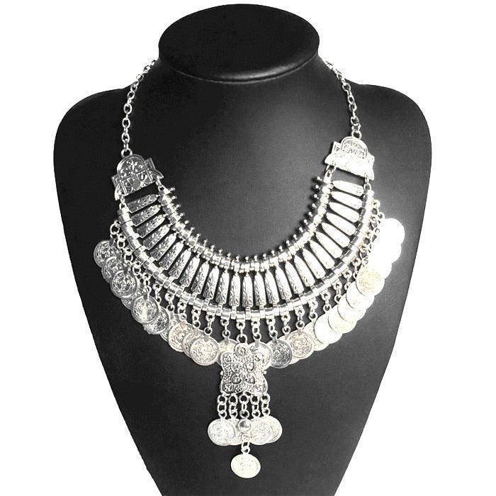 Gold Coin Long Chain Tassel Necklace Necklaces - The Burner Shop