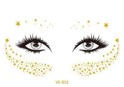 Gold Festival Face Tattoos Tattoos - The Burner Shop
