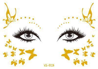 Gold Festival Face Tattoos Tattoos - The Burner Shop