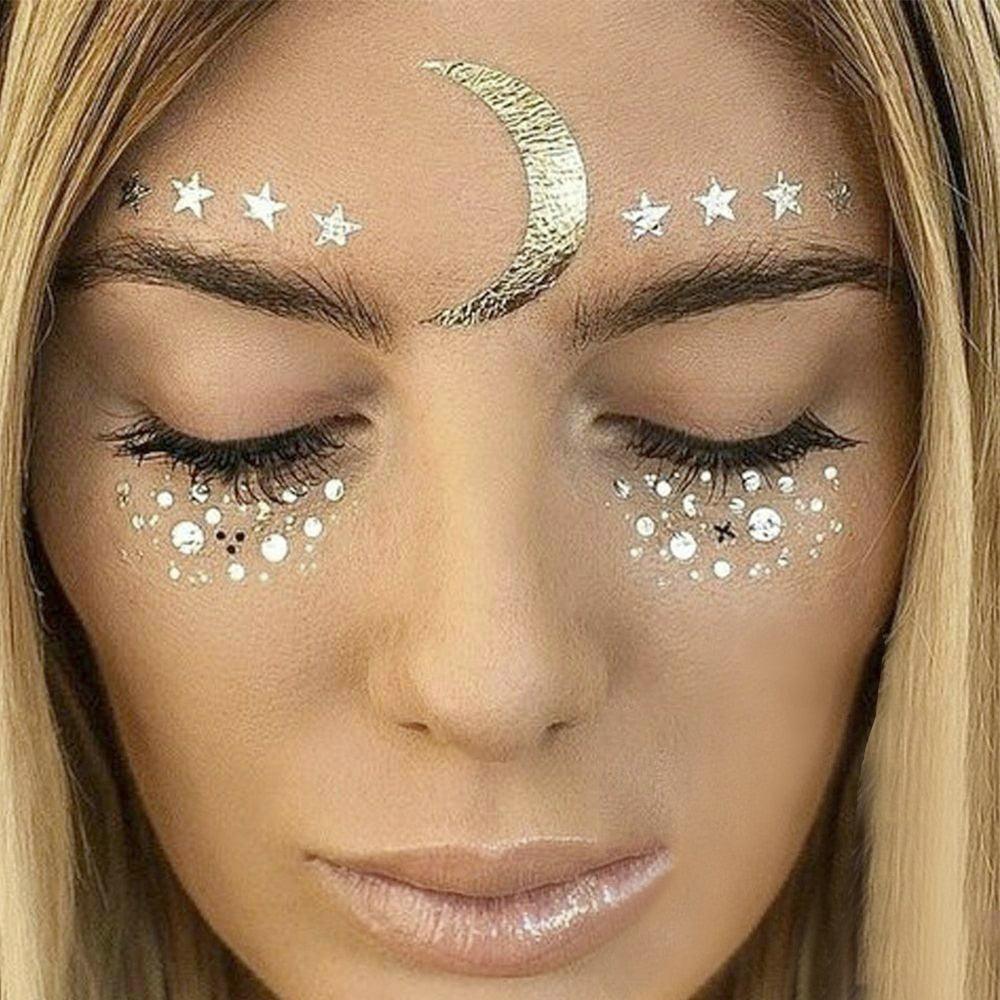 Gold Festival Face Tattoos Tattoos - The Burner Shop