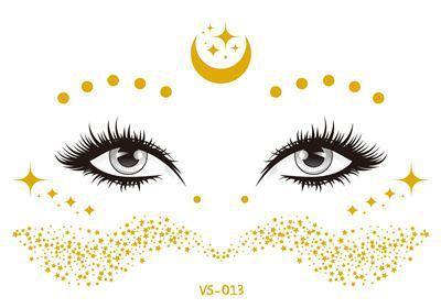Gold Festival Face Tattoos Tattoos - The Burner Shop
