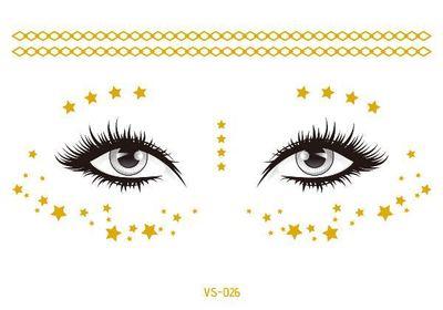 Gold Festival Face Tattoos Tattoos - The Burner Shop