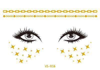 Gold Festival Face Tattoos Tattoos - The Burner Shop