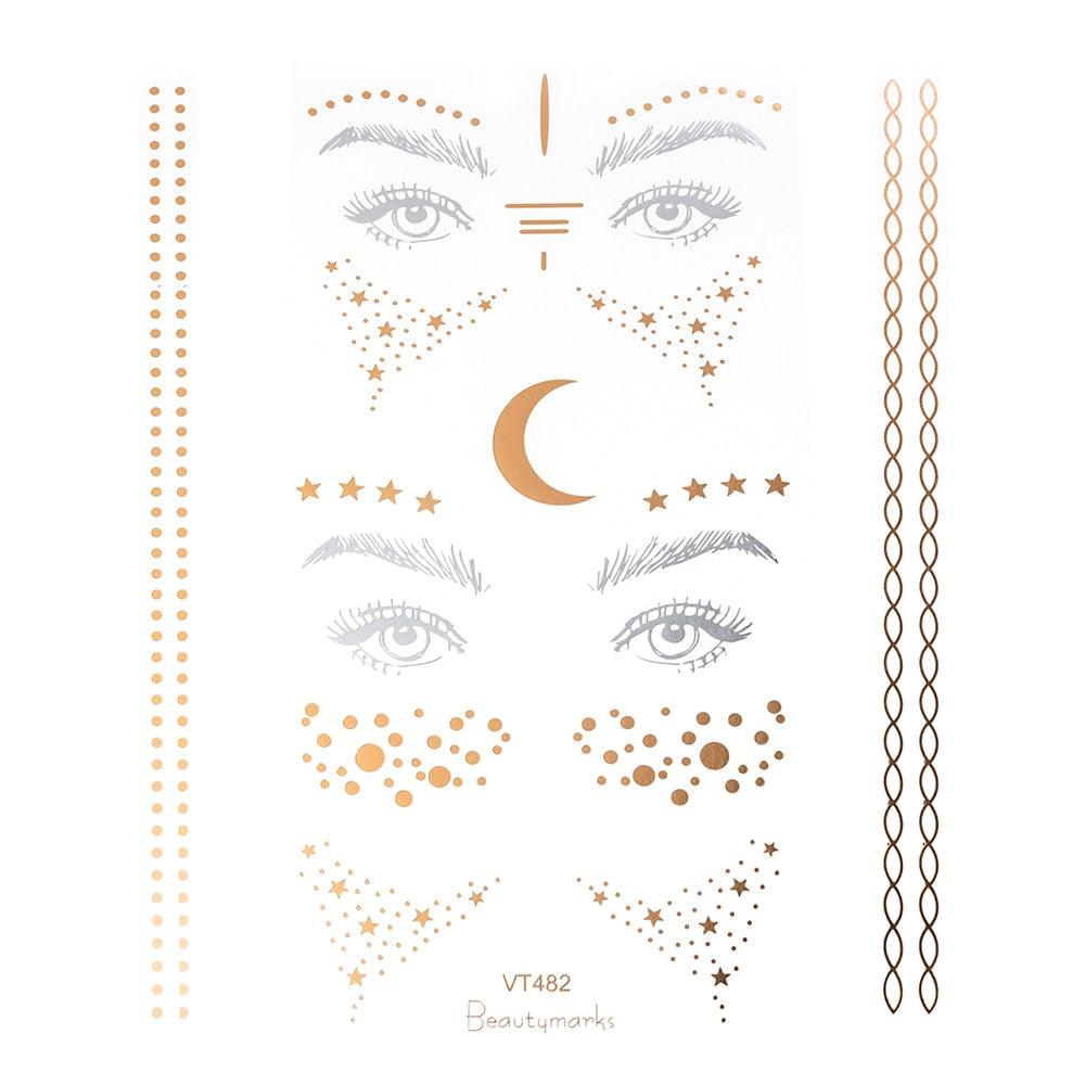 Gold Festival Face Tattoos Tattoos - The Burner Shop