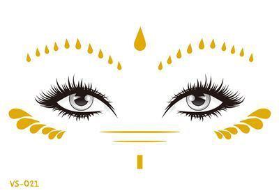 Gold Festival Face Tattoos Tattoos - The Burner Shop
