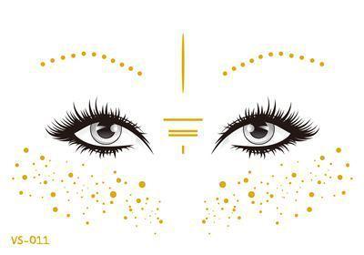 Gold Festival Face Tattoos Tattoos - The Burner Shop