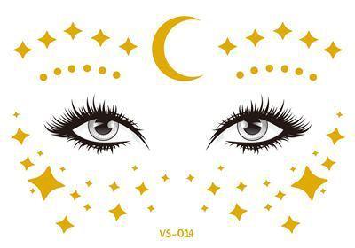 Golden Festival Face Tattoo Tattoos - The Burner Shop