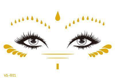 Golden Festival Face Tattoo Tattoos - The Burner Shop