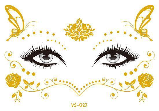 Golden Festival Face Tattoo Tattoos - The Burner Shop