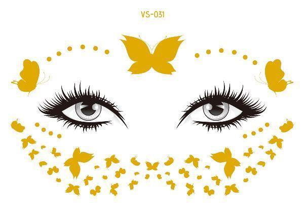 Golden Festival Face Tattoo Tattoos - The Burner Shop