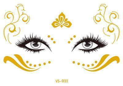 Golden Festival Face Tattoo Tattoos - The Burner Shop
